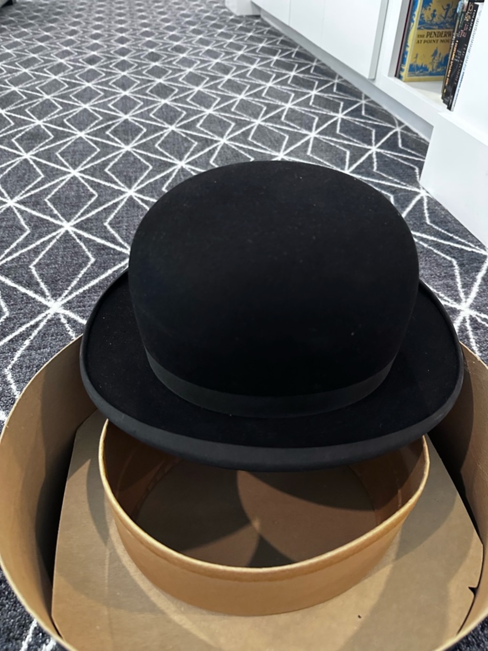 1930s Vintage Disney Black Bowler Hat - Men Suits & Blazers Accessory